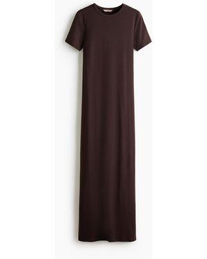 H&M Langes T-Shirt-Kleid - Braun