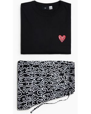 H&M Tweedelige Loungewearset - Zwart