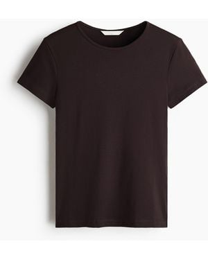 H&M Nauwsluitend T-shirt Van Supima-katoen - Zwart