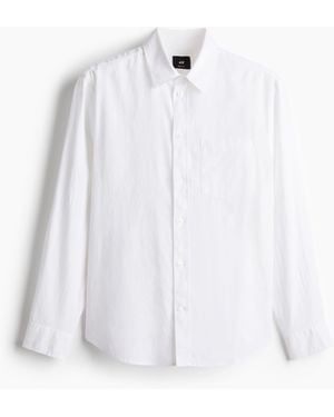 H&M Hemd aus Leinenmix in Regular Fit - Weiß