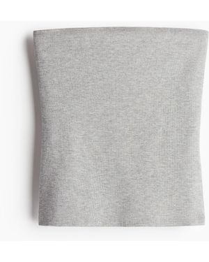 H&M Geripptes Tubetop - Grau