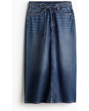 H&M Feather Soft Denimjupe - Blau