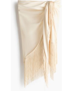 H&M Pareo mit Fransenbesatz - Weiß