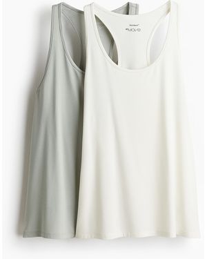 H&M 2er-Pack Sport-Tanktops mit DryMoveTM - Weiß