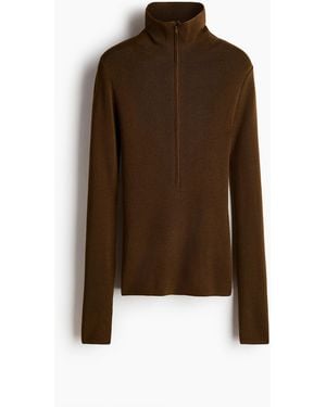H&M Merinoshirt mit Turtleneck - Braun