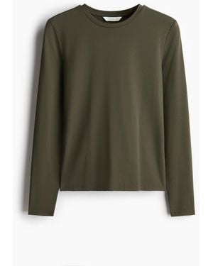 H&M Langarmshirt aus Mikrofaser - Grün