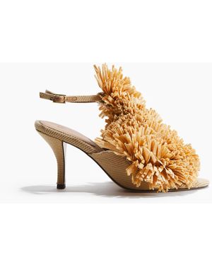H&M Hohe Sandalen mit Pompon - Mettallic