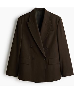 H&M Doppelreihiges Jackett in Regular Fit - Schwarz