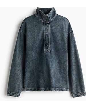 H&M Schlupfhemd aus Denim - Blau