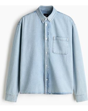 H&M Hemd aus Baumwolldenim in Relaxed Fit - Blau