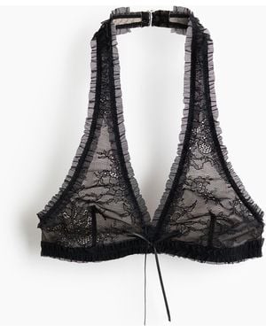 H&M Weicher Spitzen-BH mit Rüschen - Schwarz