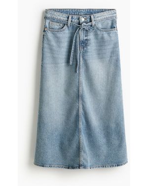 H&M Feather Soft Denimjupe - Blau