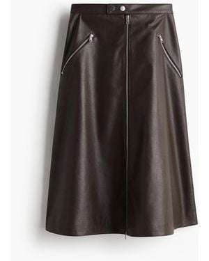 H&M Rock in A-Linie mit Coating - Schwarz