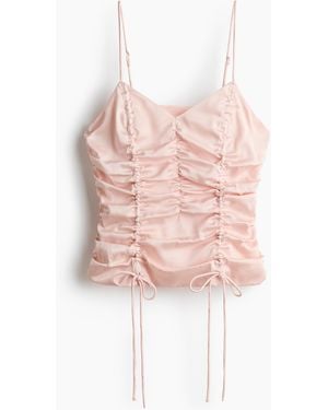 H&M Ingerimpelde Satijnen Top - Roze