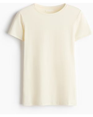 H&M Nauwsluitend Elastisch T-shirt - Wit
