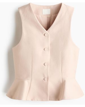 H&M Peplumgilet mit V-Ausschnitt - Pink