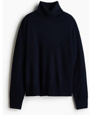 H&M Kaschmirpullover mit Rollkragen - Blau