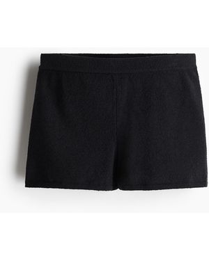 H&M Shorts aus Boucléstrick - Schwarz