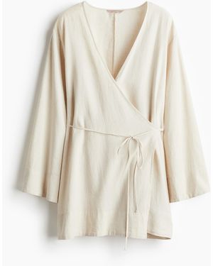 H&M Bademantel aus Leinenmix - Weiß