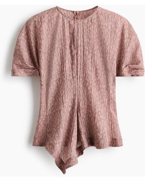H&M Bluse aus Lyocellgemisch mit Zipfelsaum - Pink