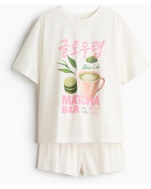 H&M Pyjama Met Print - Wit