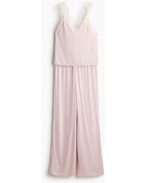 H&M Pyjama mit Spitze - Pink