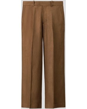 H&M Leinenhose in Loose Fit - Braun