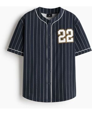 H&M Baseballshirt in Regular Fit - Blau