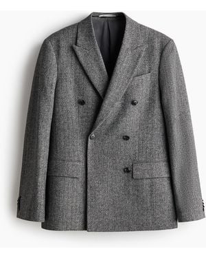 H&M Zweireihiges Jackett in Relaxed Fit - Grau