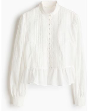 H&M Peplumbluse aus Baumwolle - Weiß