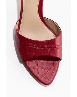 H&M Ledersandaletten mit Absatz - Rot