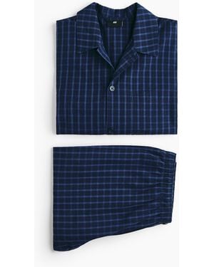 H&M Pyjama aus Popeline - Blau