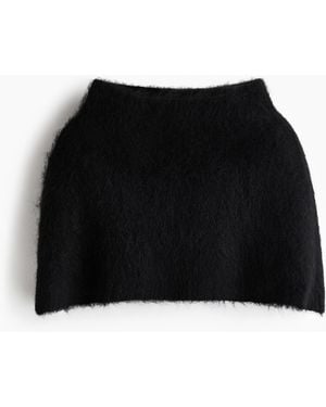 H&M Turtleneck-Cape aus Mohairgemisch - Schwarz