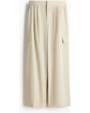 H&M Weite Cargohose - Natur
