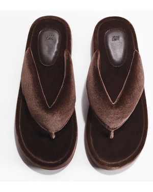 H&M Velour flip-flops - Braun