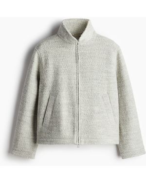 H&M Boucléjacke aus Wollmix in Regular Fit - Weiß