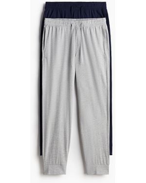 H&M 2er-Pack Pyjamahosen Regular Fit - Grau