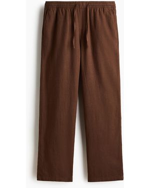 H&M Hose aus Leinenmix in Relaxed Fit - Braun
