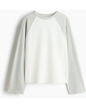 H&M Katoenen Top Met Raglanmouwen - Wit