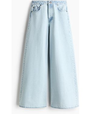 H&M Super Wide High Waist Jeans - Blauw