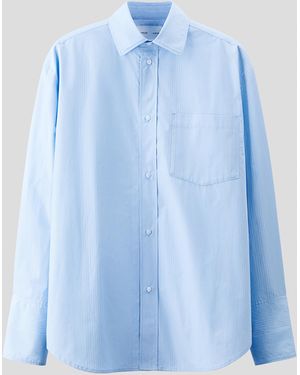 H&M Gestreiftes Baumwollhemd - Blau