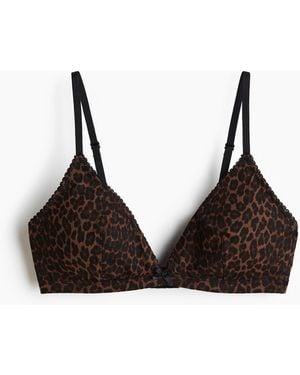 H&M Wattierter Soft-BH aus Baumwolle - Schwarz