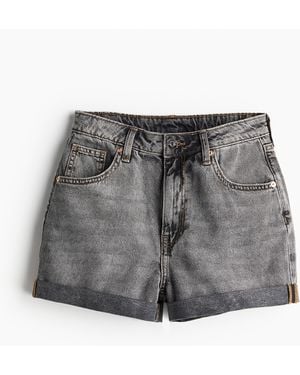 H&M Jeansshorts High Waist - Grau