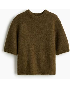 H&M Kurzarmpullover aus Mohairmix - Grün