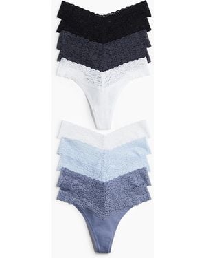 H&M 10er-Pack Tangas aus Spitze - Blau
