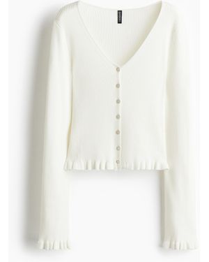 H&M Cardigan mit Volants - Weiß