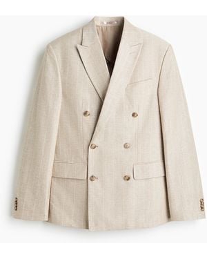 H&M Doppelreihiges Jackett in Regular Fit - Natur