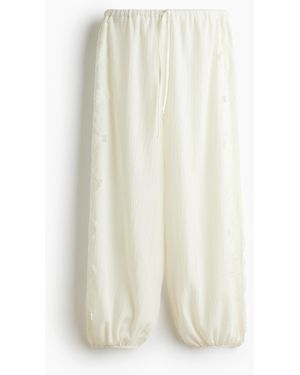 H&M Ballonbroek Met Kanten Biezen - Wit