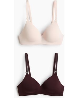 H&M MAMA 2er-Pack Wattierte Still-BHs ohne Bügel - Weiß