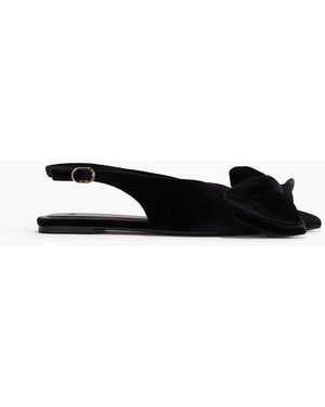 H&M Slingpumps aus Samt mit Schleife - Schwarz